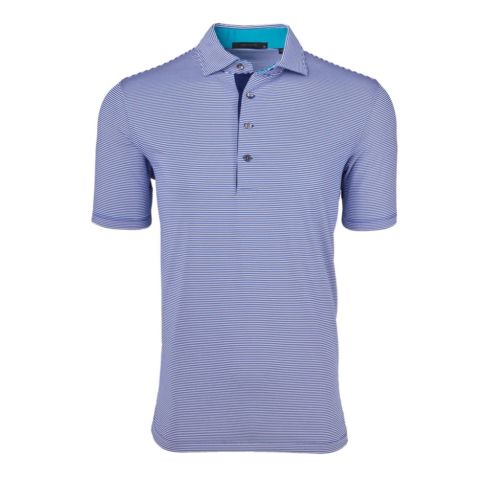 Greyson Navy Striped Polo